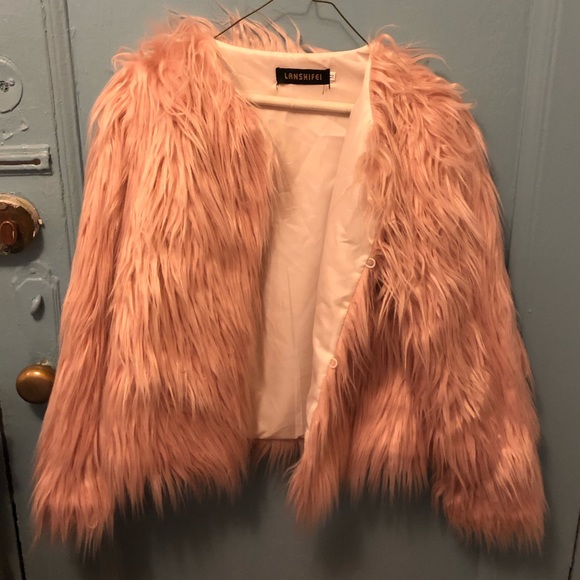 Jackets & Blazers - Pink fuzzy coat by Lanshifei